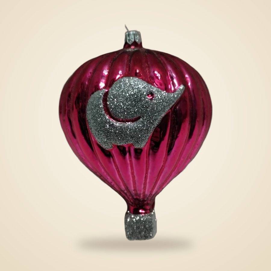 Promotional hot-air balloon ornament with a mascot
